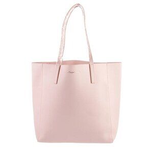 Monique Lhullier Vegan Leather Tote Bag Pink Handbag 14x18 in